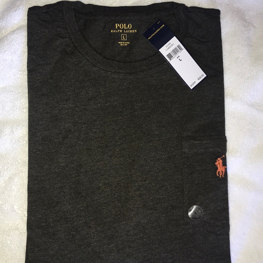 Men’s Grey polo Ralph Lauren crewneck  Large NWT